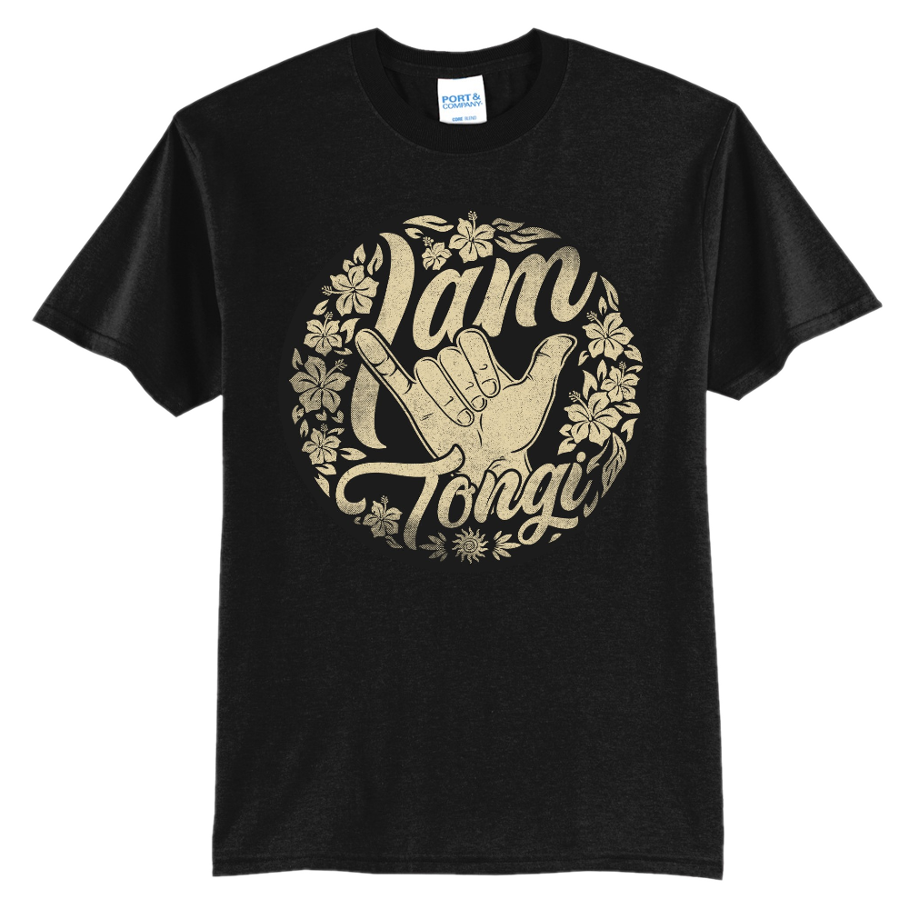 Black Floral Logo Tee