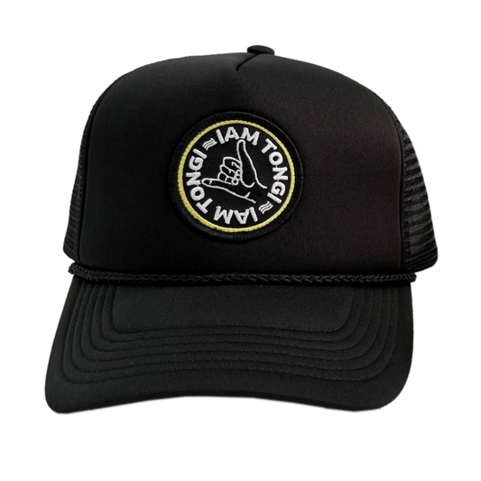Black Round Patch Trucker Hat