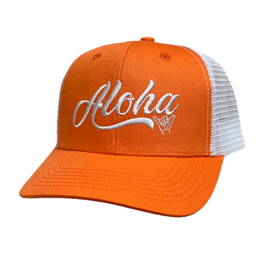 Orange and White Aloha Ballcap