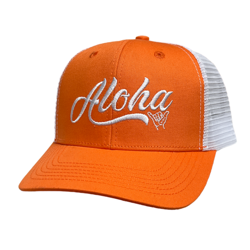 Orange and White Aloha Ballcap